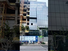 Cadre caché 8 mm 12A/16A 8 mm Façade de mur de rideau en verre pour bâtiment commercial