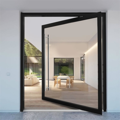 Séparations en verre en aluminium isolées ultra claires pour la porte de pivot de ressort