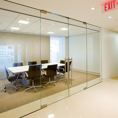 Séparations en verre Frameless de porte de pivot de ressort de plancher avec le verre isolé ultra clair