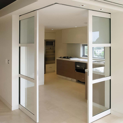 Les portes coulissantes de coin en aluminium de haute résistance ont enfoncé la porte en verre cachée d'isolation phonique