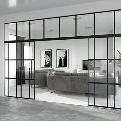 6 - cloisons de séparation personnalisables épaisses de verre trempé de 12mm avec la porte facile à installer