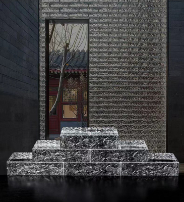 Blocs de cristal mosaïque décoration de carreaux Parement de cloison de verre solide