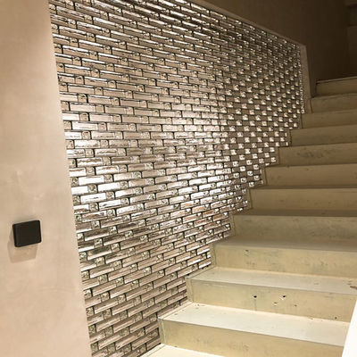 Décoration de carrelage en mosaïque transparente par mur de cloison en verre massif