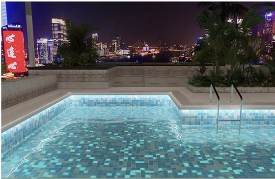 Porcelaine vitrée carré de style classique Brillant dans le noir Carreaux pour piscines