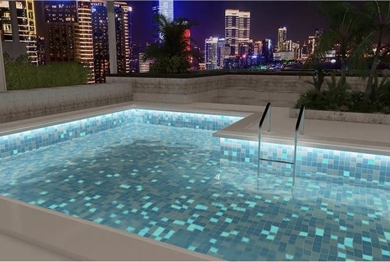 Porcelaine vitrée carré de style classique Brillant dans le noir Carreaux pour piscines