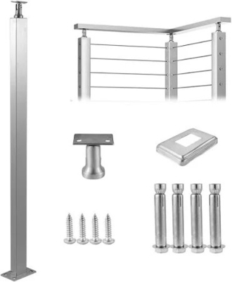 Balustrade d'escalier en aluminium montée au sol avec une épaisseur de verre de 8 mm à 17,5 mm