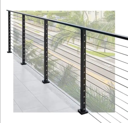 Balustrade d'escalier en aluminium montée au sol avec une épaisseur de verre de 8 mm à 17,5 mm