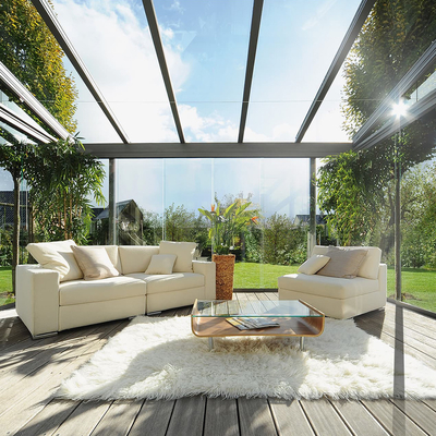 Taille personnalisée Surface lisse Panneaux solaires en verre Toit Chambres solaires pour jardin Tente solaire