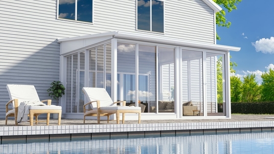 Porte coulissante double veranda verre en aluminium jardin d'hiver salle de soleil pour immeuble de bureaux