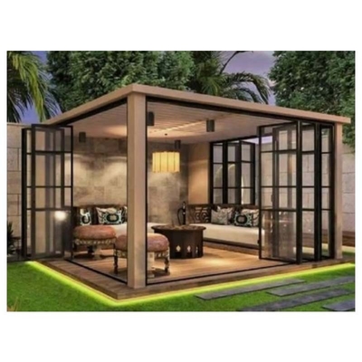 Chambres solaires en verre solaire de quatre saisons à double porte coulissante pour une taille personnalisée