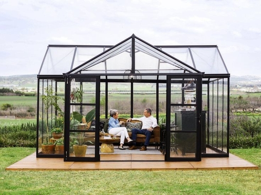 Chambres solaires en verre solaire de quatre saisons à double porte coulissante pour une taille personnalisée