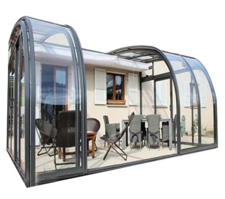 Chambres en verre en aluminium étanche à double porte coulissante et conception de serre