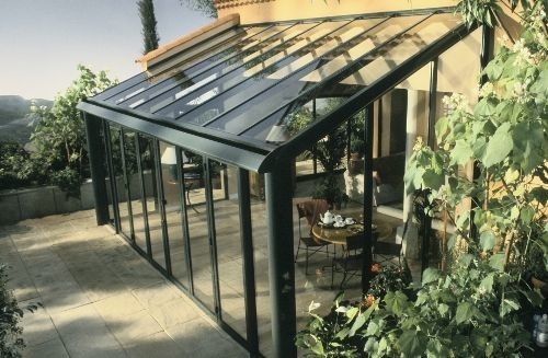 Chambres en verre en aluminium étanche à double porte coulissante et conception de serre