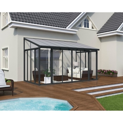 Chambre en verre en aluminium étanche Serre préfabriquée avec des caractéristiques de taille personnalisées