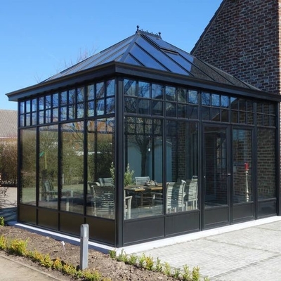 Chambre en verre en aluminium étanche Serre préfabriquée avec des caractéristiques de taille personnalisées