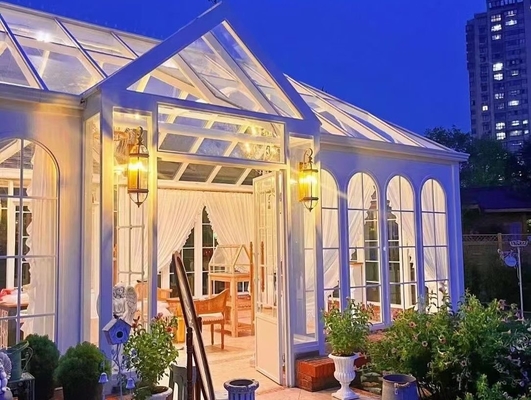Design moderne Petite salle de verre 4 saisons salle de soleil en aluminium préfabriquée avec taille personnalisée