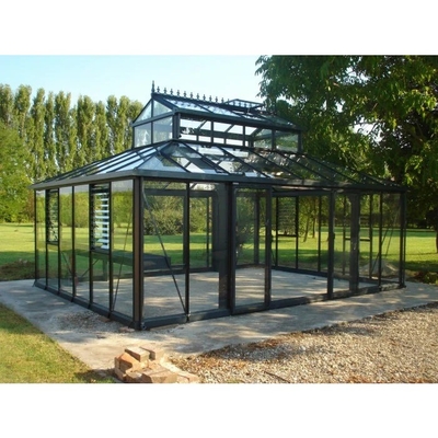 Taille personnalisée Petite salle de verre 4 saisons Chambre de jardin d'hiver Chambre de soleil en aluminium en gris