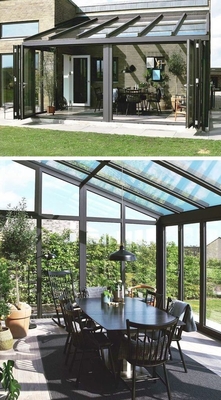Chambre solaire en verre d'aluminium pour jardin d'hiver avec porte coulissante et étanche