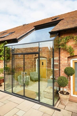 Chambre solaire en verre d'aluminium pour jardin d'hiver avec porte coulissante et étanche