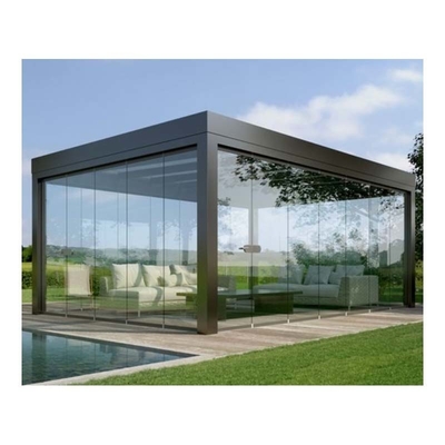Serre préfabriquée avec cadre en aluminium économe en énergie et toit en verre trempé transparent