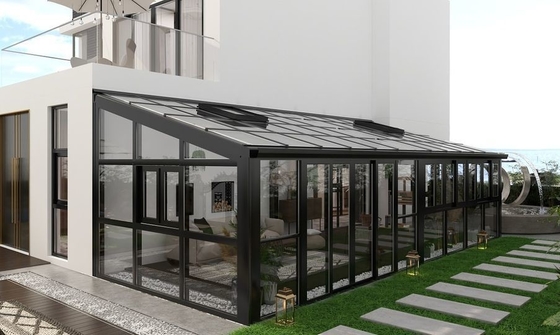Chambres solaires en verre solaire avec couleur de verre vert et conception de toit personnalisée
