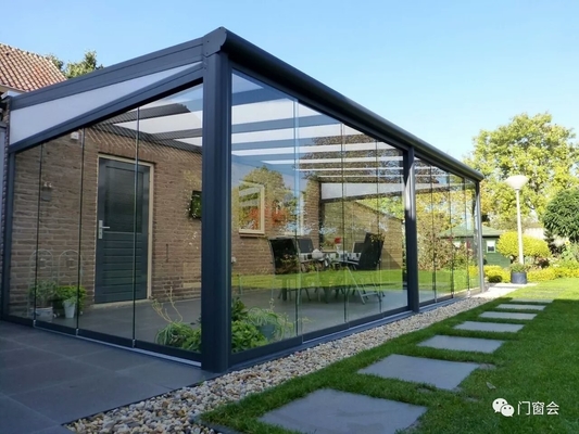 Chambres solaires en verre solaire avec couleur de verre vert et conception de toit personnalisée