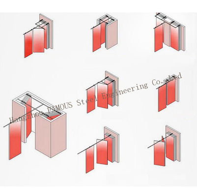 Cloisons de séparation en verre de bien mobilier du pliage 3000mm de salle de classe, séparation en aluminium accrochante en verre de cadre de yoga d'écran de porte