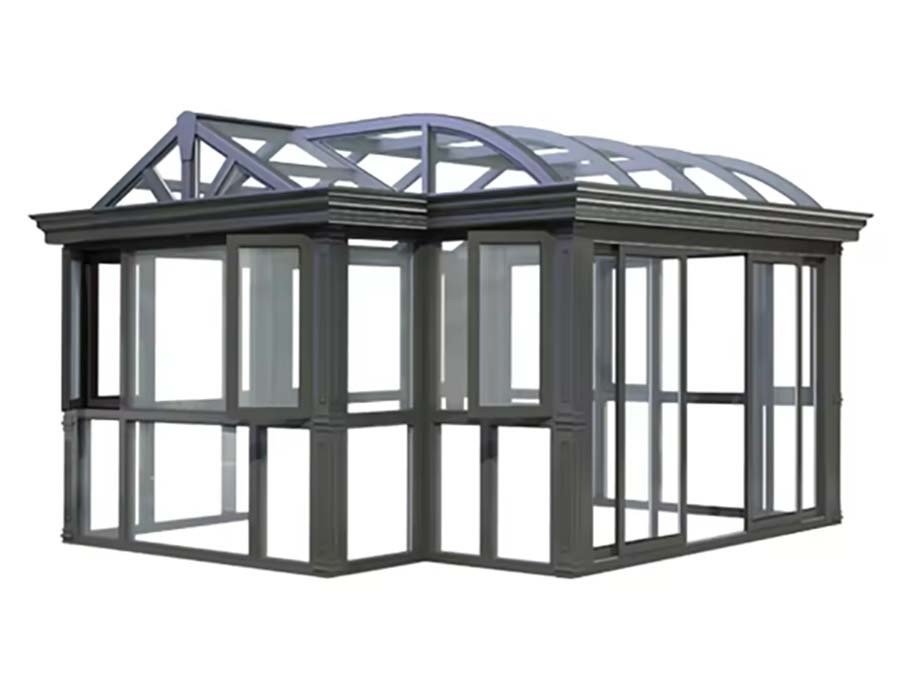 Porte coulissante double veranda verre en aluminium jardin d'hiver salle de soleil pour immeuble de bureaux